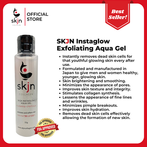 SKJN Glow Duo: SKJN Micro Tablets 120's Duma Bottle & Instaglow Exfoliating Aqua Gel 55g
