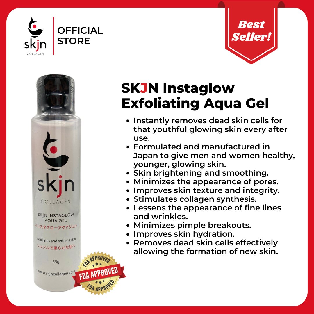 10pcs. SKJN Instaglow Exfoliating Aqua Gel in 55g (Resellers Package)