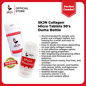 SKJN CollaCenta Combo Plus: SKJN Micro Tablets 120's Duma Bottle & SKJN 5Point Placenta 60 Capsules