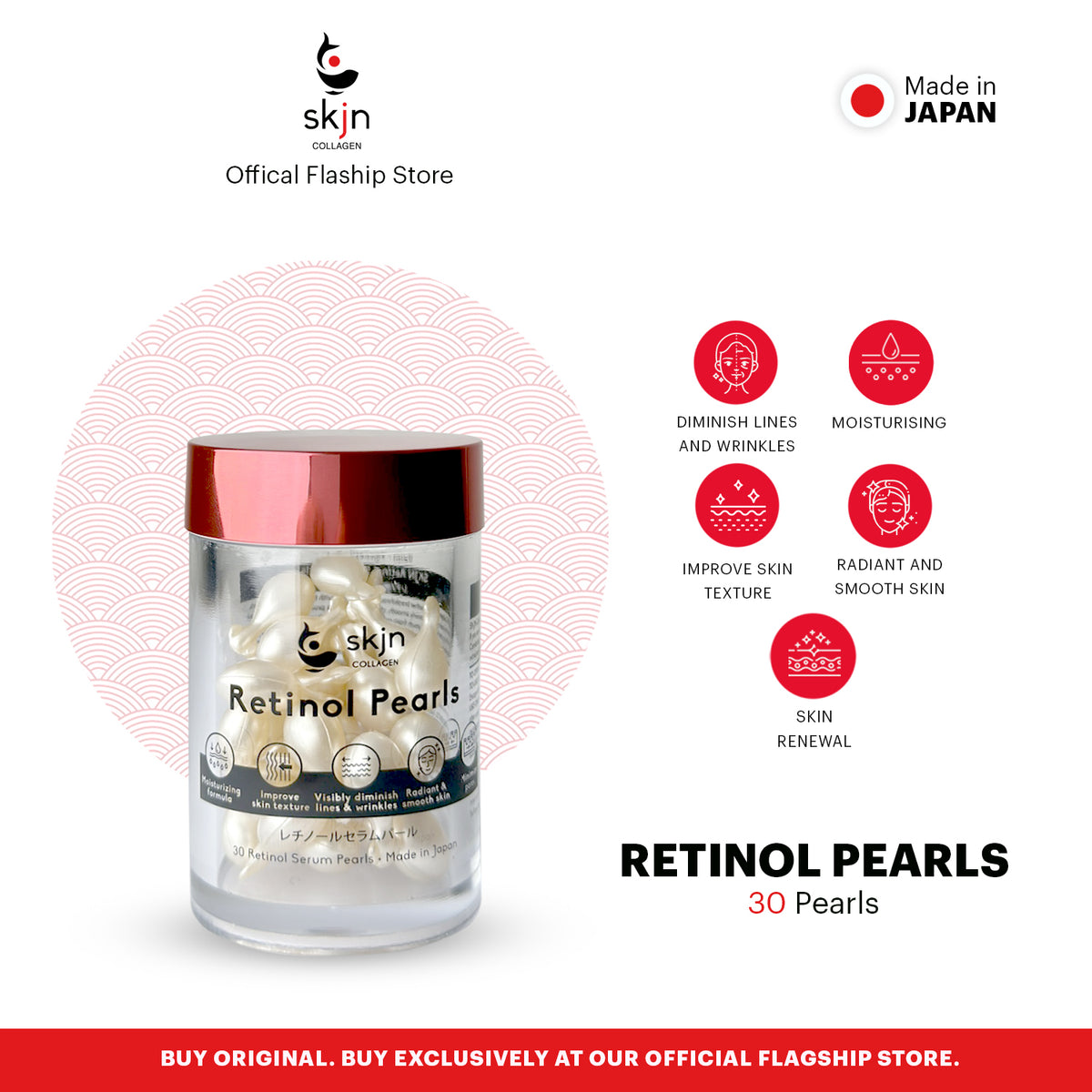 PRE ORDER: SKJN Retinol Pearl Serum with Collagen Capsule 30s